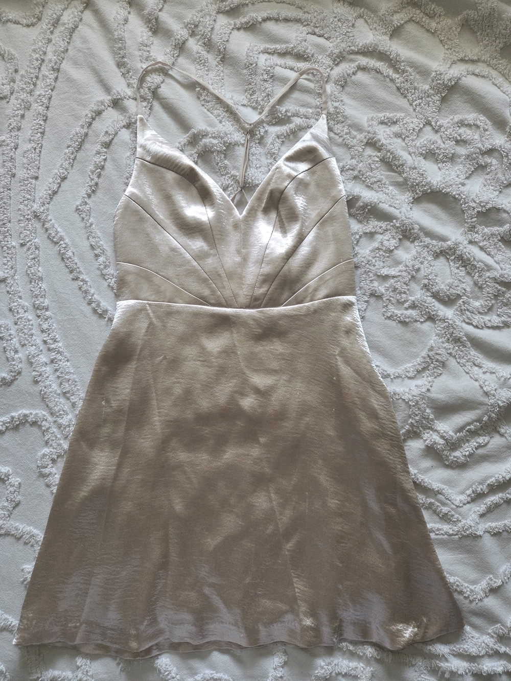 Kimchi Blue Champagne Slip Dress with V-Neck